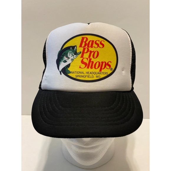 Vintage 1980s Bass Pro Shops Trucker Hat Snapback Cap Foam Mesh Fishing - Picture 1 of 6
